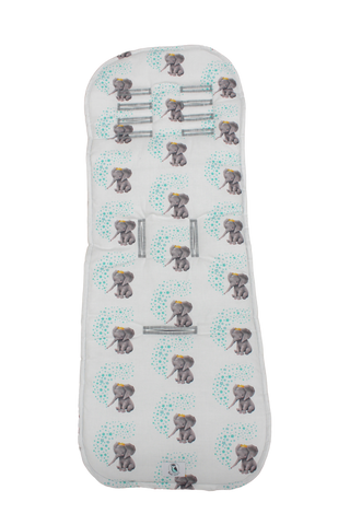 Elephant with crown and mint stars Pram Liner