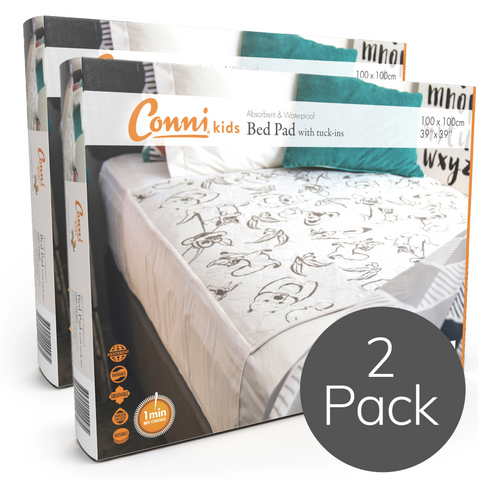 CONNI REUSABLE BED PAD WITH TUCK-INS -2 PACK