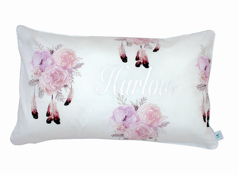 Bohemian Blush Florals  Personalised Cushion