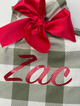 Sage Linen Gingham - Santa Sack