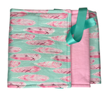 ⭐️ READY TO SHIP⭐️Mint And Pink Feathers Cot Teething Rail Guards with Ribbon