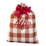 Earth Linen Gingham - Santa Sack