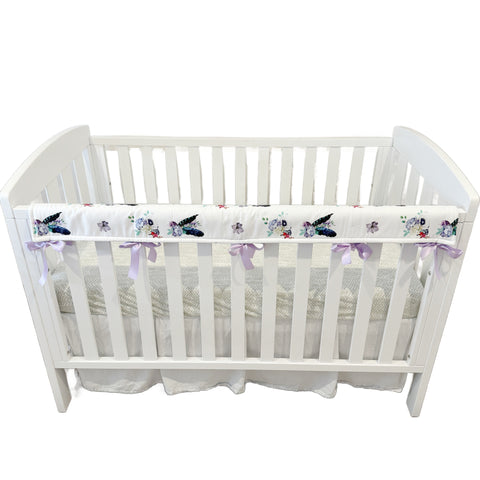 ⭐️ READY TO SHIP⭐️Floral Feathers Cot Teething Rail Guards with Ribbon