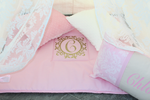 Baby Pink Play Mat with gold monogram