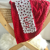 Personalised Pram Blanket - Red Mink | Lady beetle 