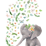 Springtime elephant -Bed Set