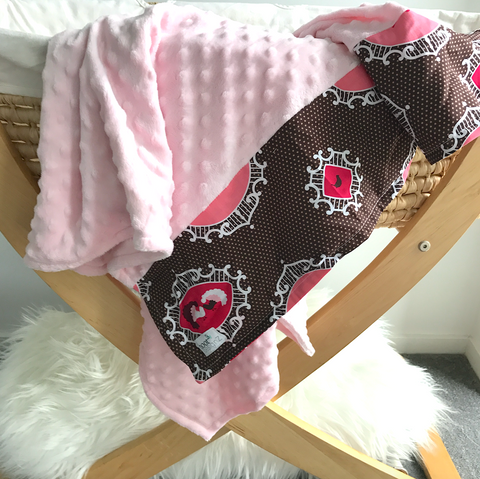 Personalised Pram Blanket - Baby Pink Mink | Safari