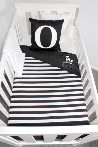 Black & White Stripe Comforter - Hoot Designz