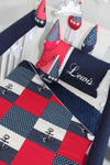 Nautical Anchor Patch - Navy and Red