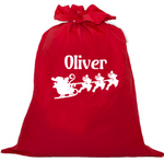 Personalised Santa Sack - Santa's Sleigh and Reindeer