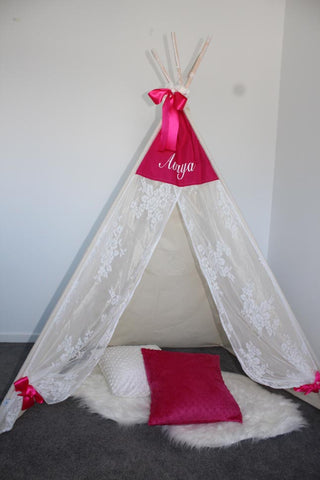 Rose Lace  & Hot Pink Teepee 