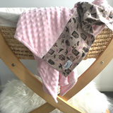 Personalised Pram Blanket - Baby Pink Mink | Vintage Bird