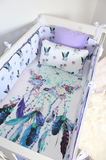 Lilac and Teal Dreamcatcher  Cot Set  