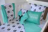 Mint Squirrel Comforter Cot Set - PREMIUM