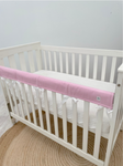 Baby Pink Chevron Cot Teething Rail Guards with Ribbon (Ready for Shipping)