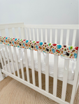 Blue Hoot Owl Cot Teething Rail Guards with Ribbon