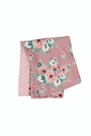 Blush Floral Bassinet/Pram Blanket - Baby Pink Minky
