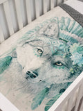 Bohemian Wolf Mint Deluxe Comforter *SECONDS