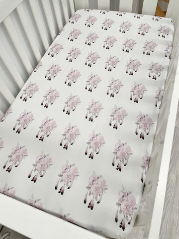 Bohemian Floral Fitted Cot Sheet *SECONDS