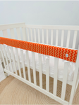 Orange Chevron Cot Teething Rail Guards with Ribbon (Ready for Shipping)