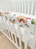 Rainbow Dinosaur Cot Teething Rail Guards with Ribbon (Ready for Shipping)