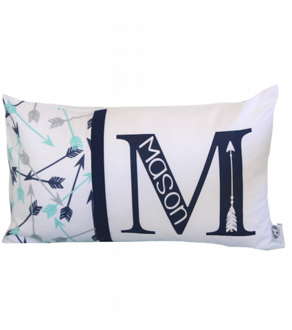 Arrow & Navy Personalised Cushion - Hoot Designz