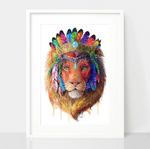 Bohemian Lion Print - Spirit Animal Totem Series