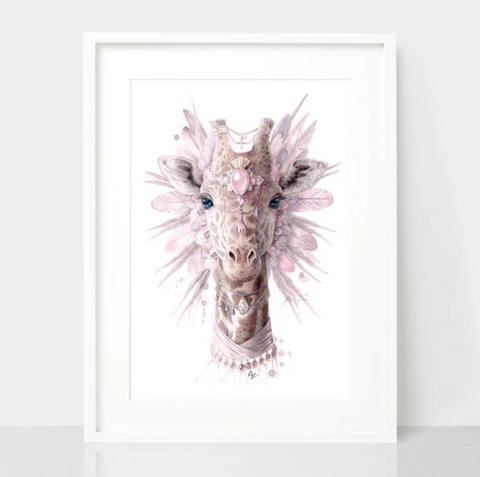 Dusty Pink Giraffe Print - Spirit Animal Totem Series