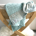 Personalised Pram Blanket - Pastel Mint Mink | Pattern