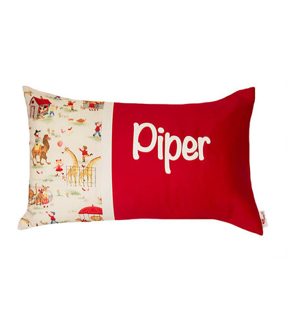 Personalised Cushion Zoo Time on Red