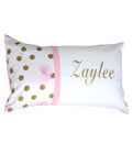  Personalised Cushion - Floral gold dot 